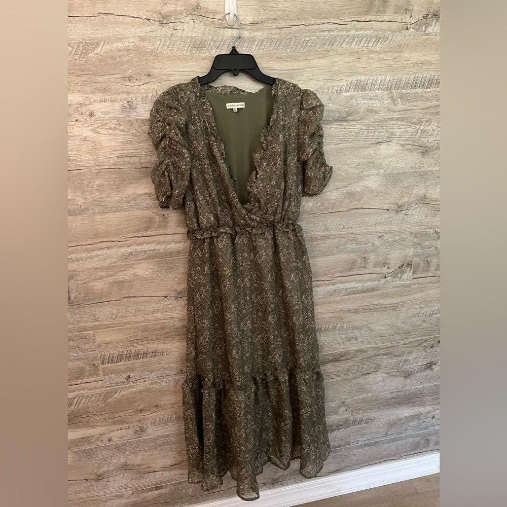 Moon River Green floral dress
